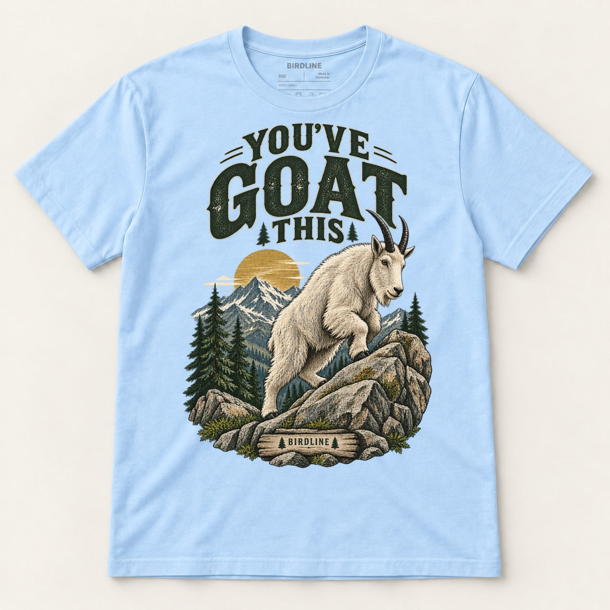 You've Goat This T-Shirt in Light Blue, front view