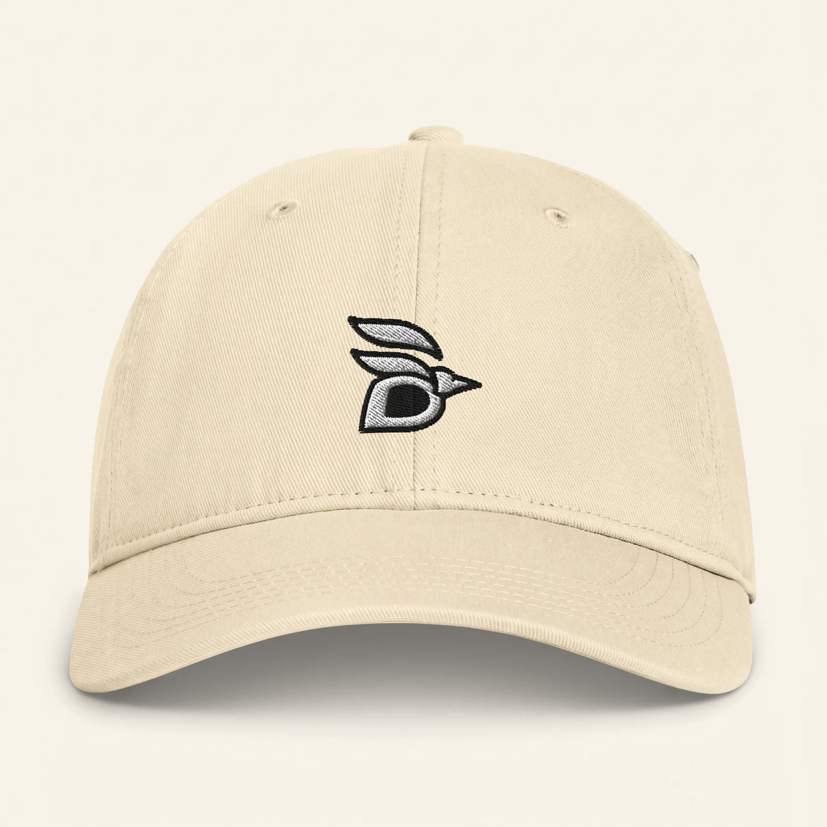 Birdline Logo Washed Cap in Ivory, front view