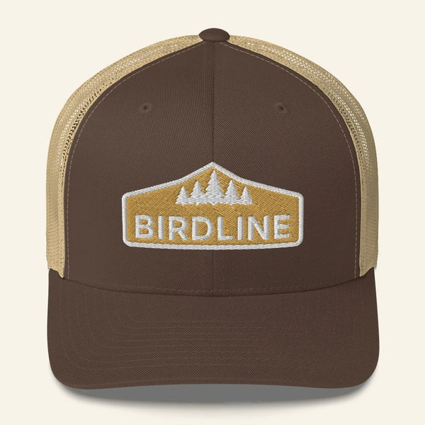 Birdline Golden Treeline Trucker Hat in Brown/ Khaki, front view