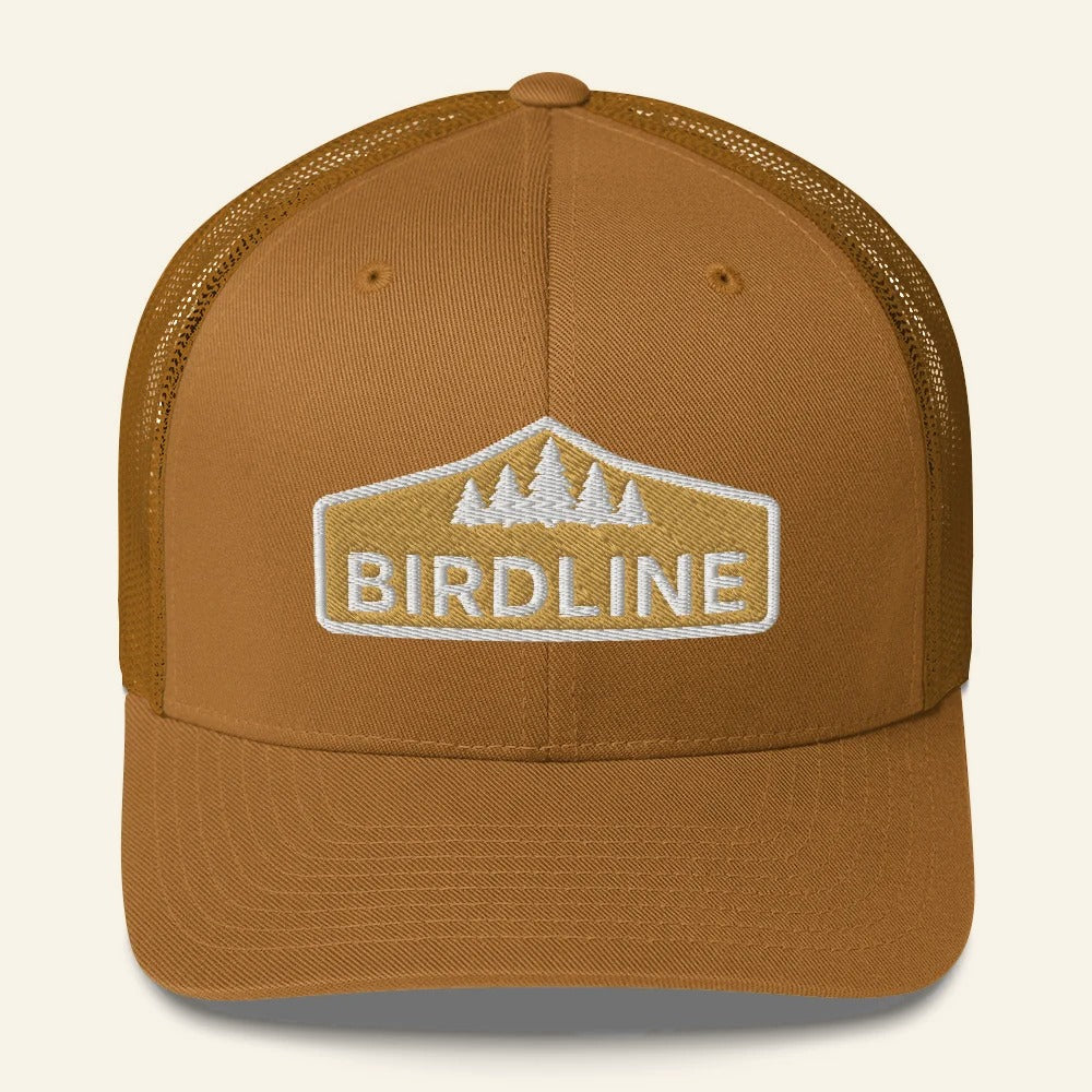 Birdline Golden Treeline Trucker Hat in Caramel, front view