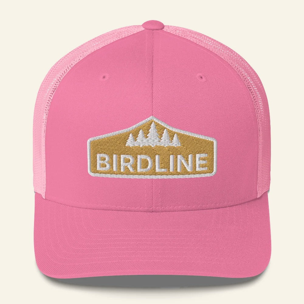 Birdline Golden Treeline Trucker Hat in Pink, front view