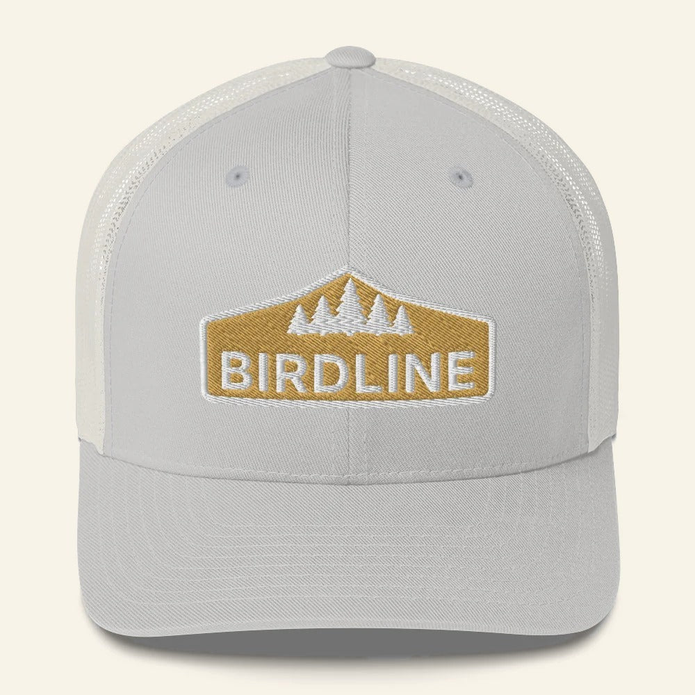 Birdline Golden Treeline Trucker Hat in Silver, front view