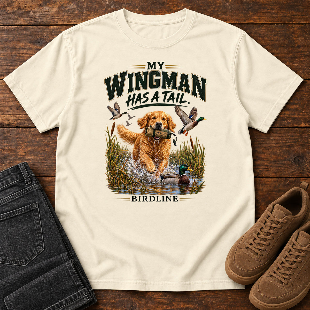 My Wingman Has a Tail T-Shirt in Ivory
