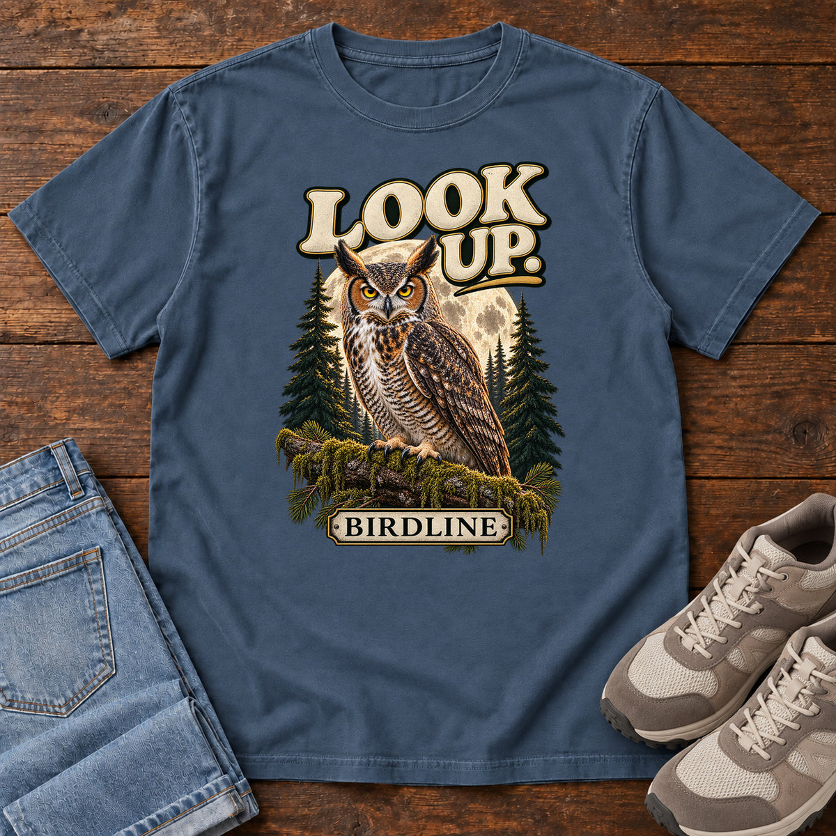 Look Up Owl T-Shirt in Midnight