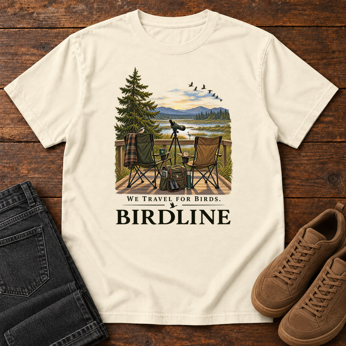 We Travel for Birds T-Shirt in Ivory