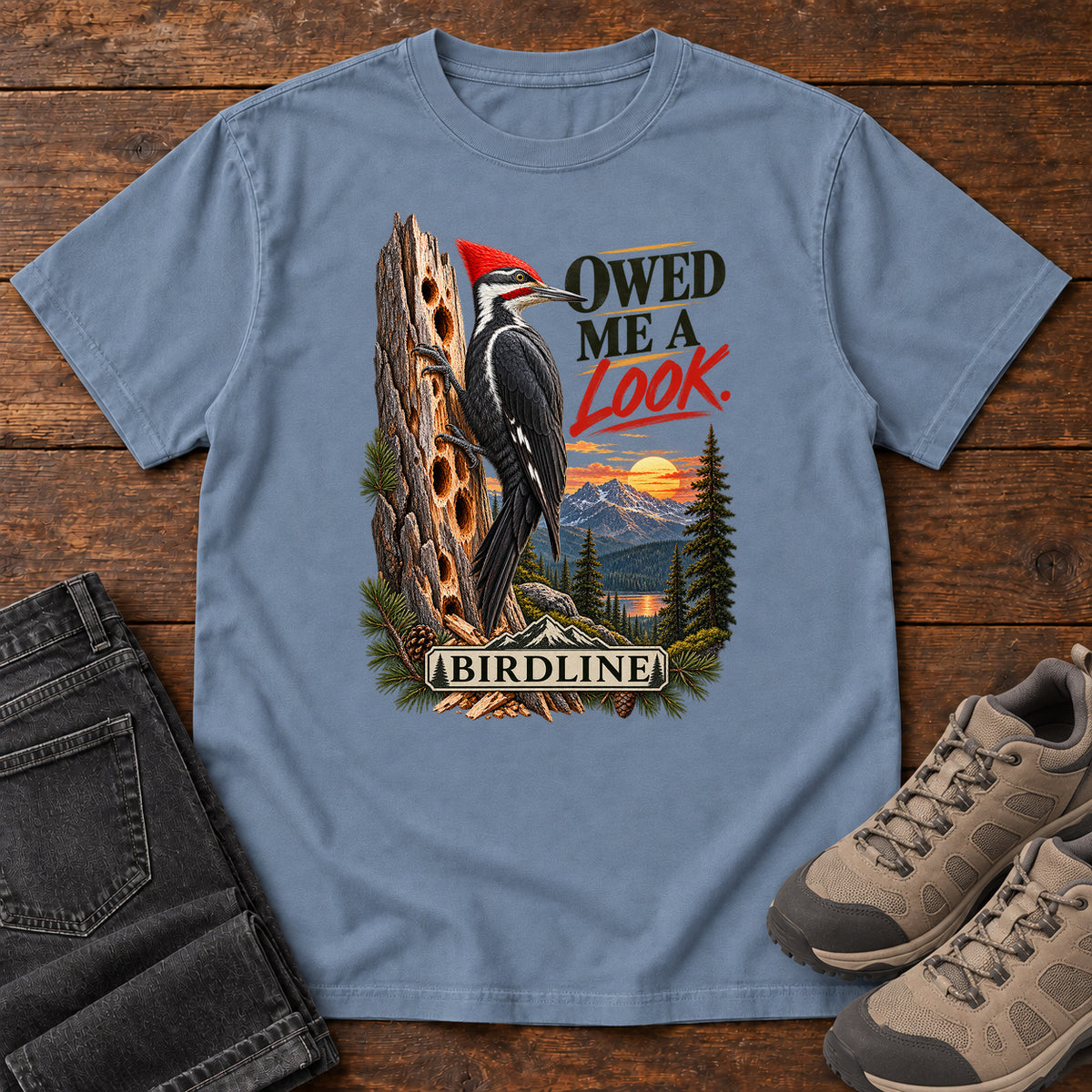 Owed Me a Look T-Shirt in Blue Jean