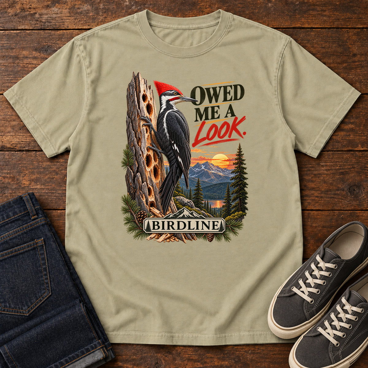 Owed Me a Look T-Shirt in Khaki