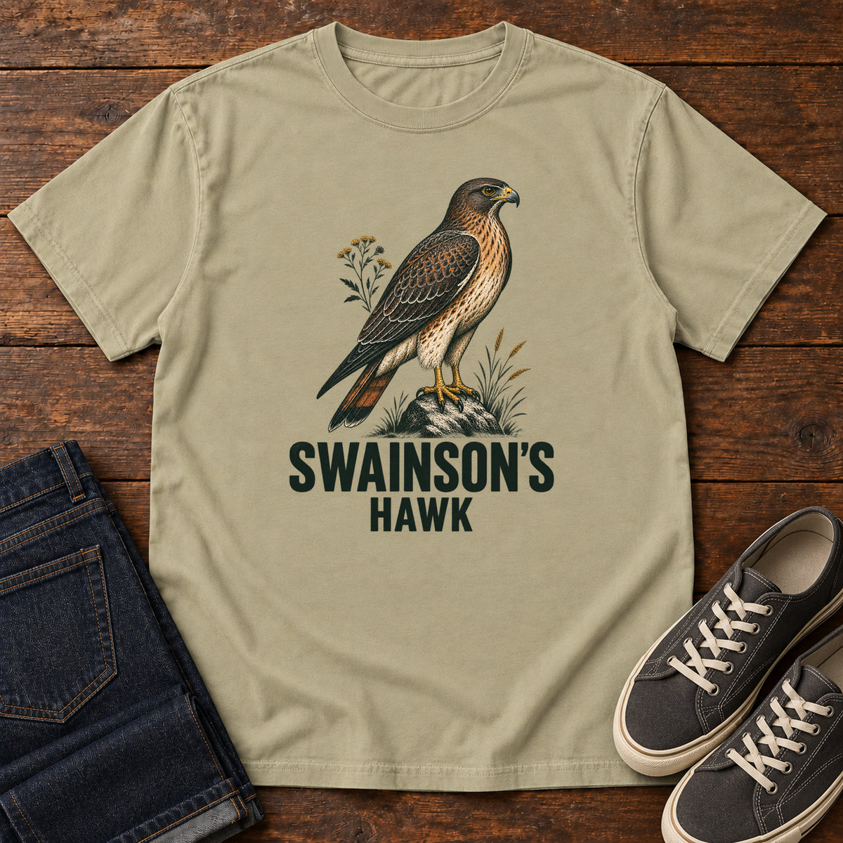 Swainson's Hawk T-Shirt in Khaki