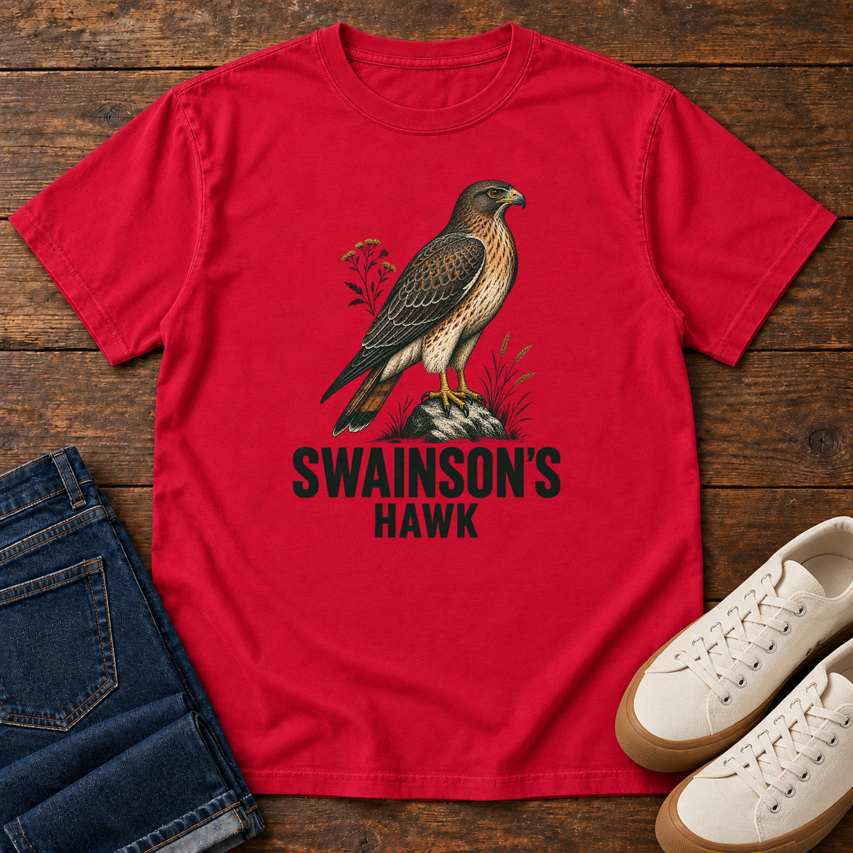 Swainson's Hawk T-Shirt in Red