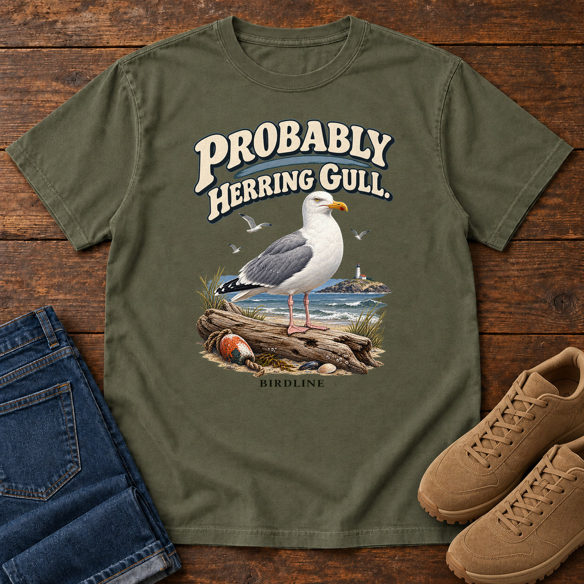 Probably Herring Gull T-Shirt in Sage