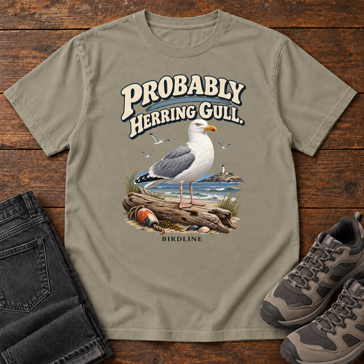 Probably Herring Gull T-Shirt in Sandstone