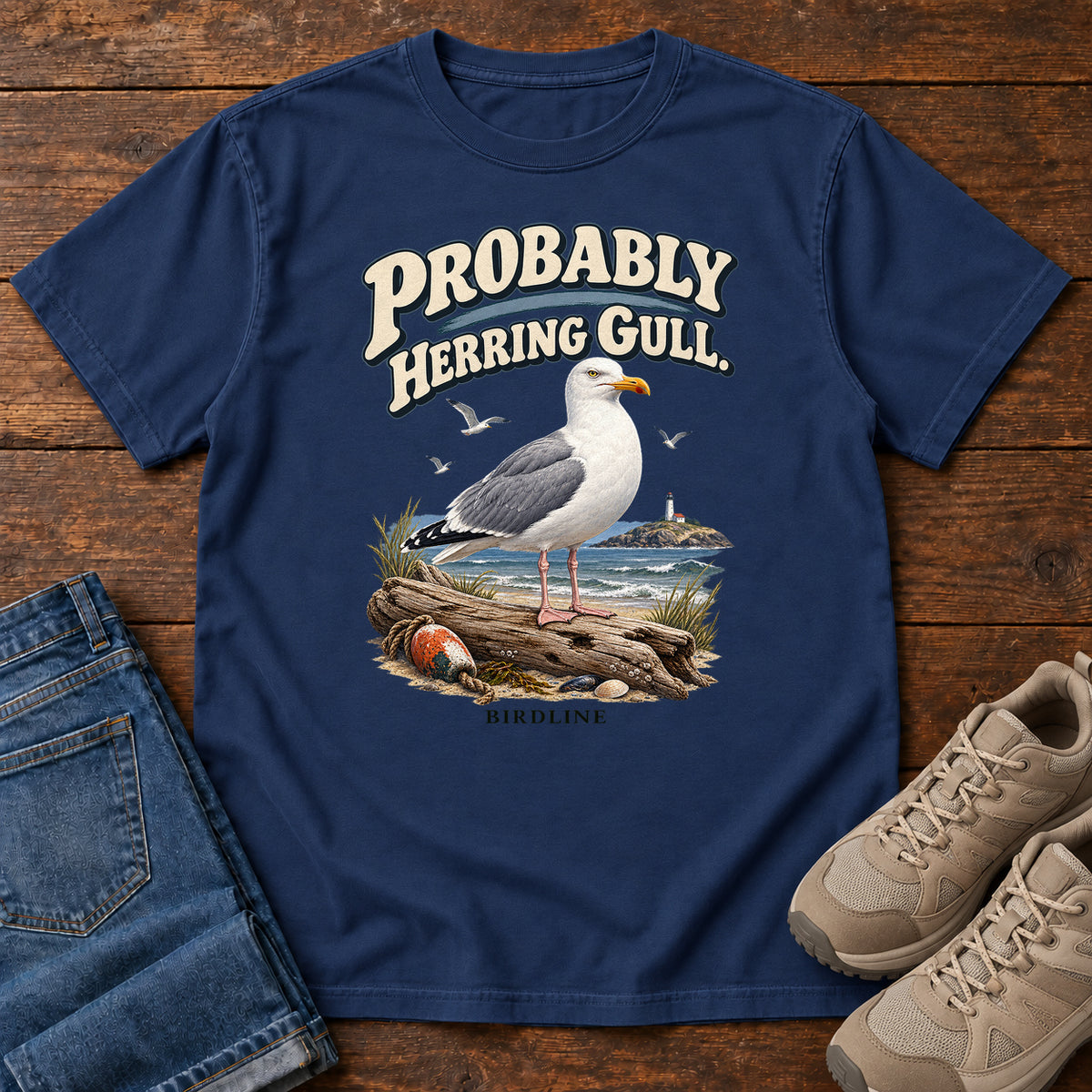 Probably Herring Gull T-Shirt in True Navy