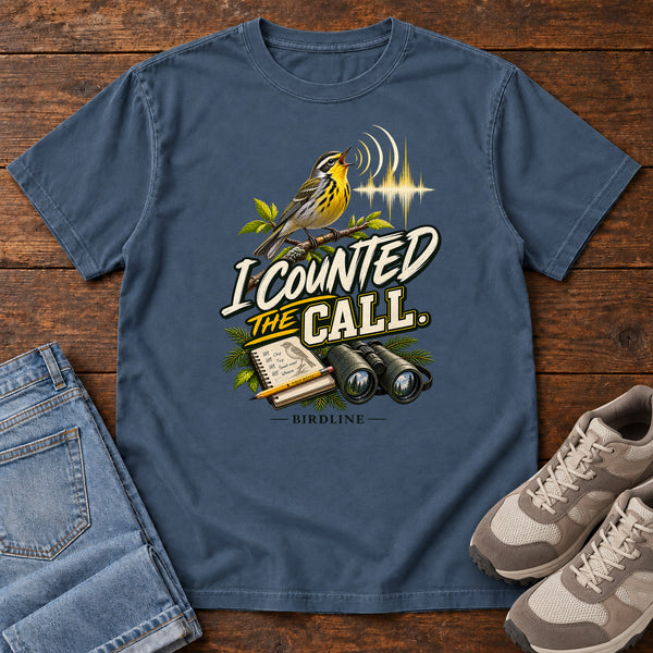 I Counted the Call Songbird T-Shirt in Midnight, front view