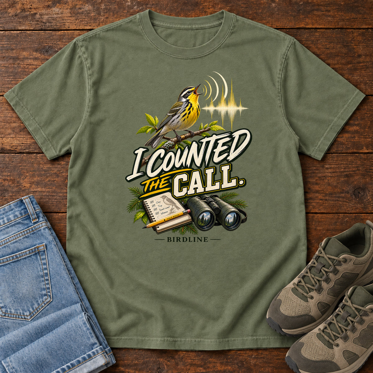 I Counted the Call Songbird T-Shirt in Moss