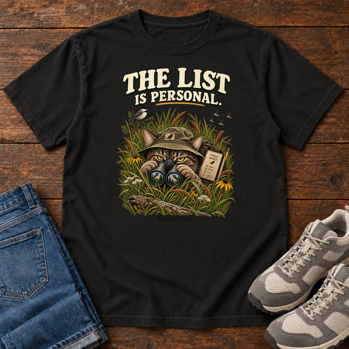 The List Is Personal Cat T-Shirt in Black