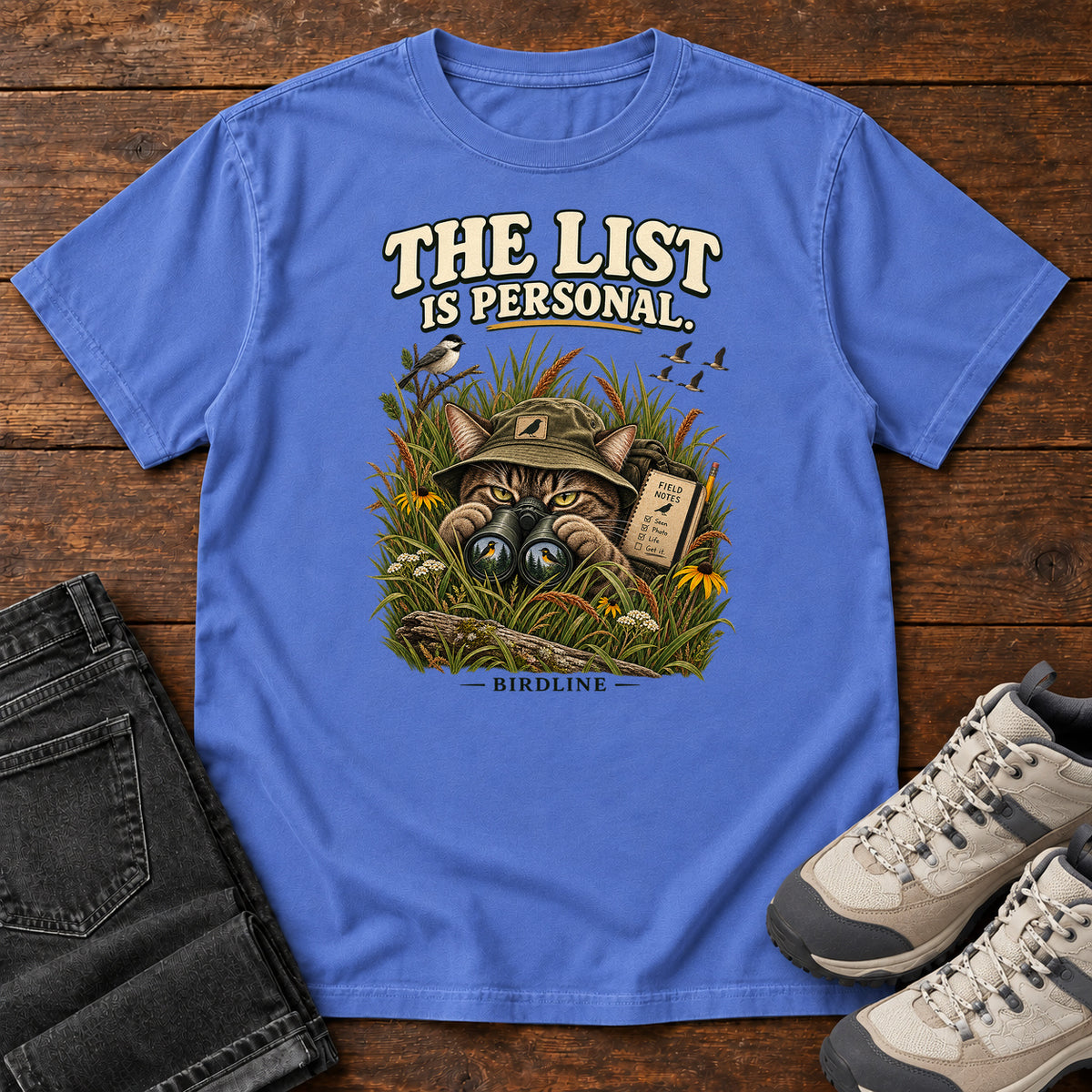 The List Is Personal Cat T-Shirt in Mystic Blue