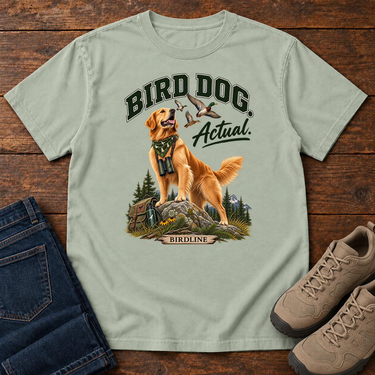 Bird Dog Actual T-Shirt in Bay