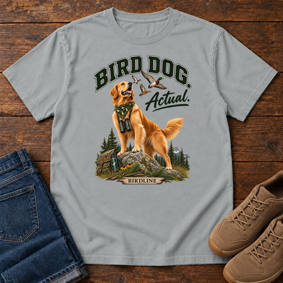 Bird Dog Actual T-Shirt in Granite