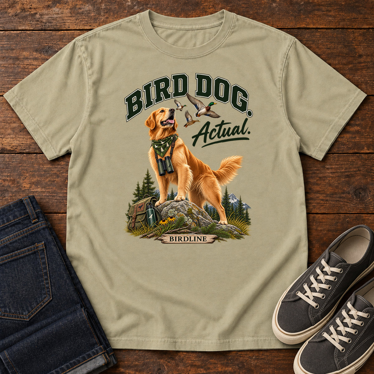 Bird Dog Actual T-Shirt in Khaki