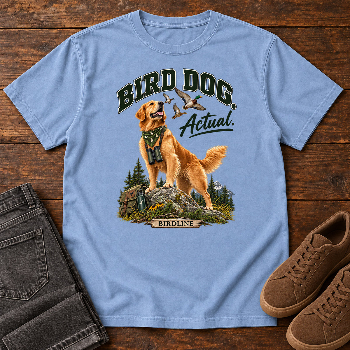 Bird Dog Actual T-Shirt in Washed Denim