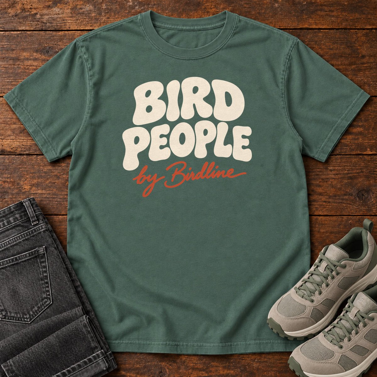 Bird People T-Shirt in Blue Spruce
