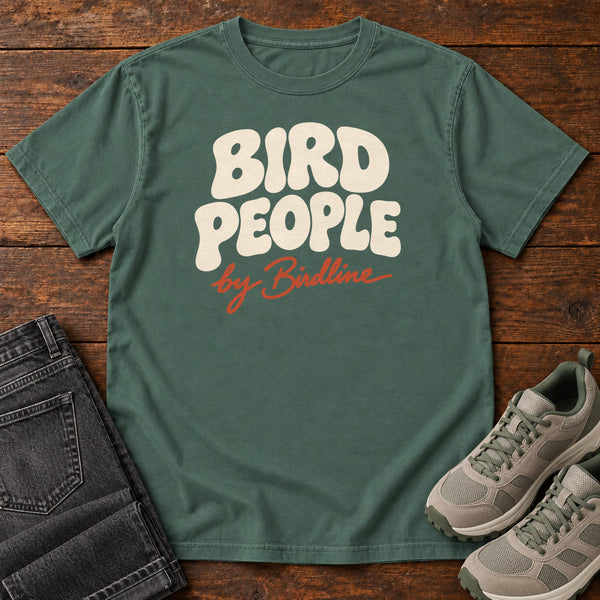 Bird People T-Shirt in Blue Spruce, front view
