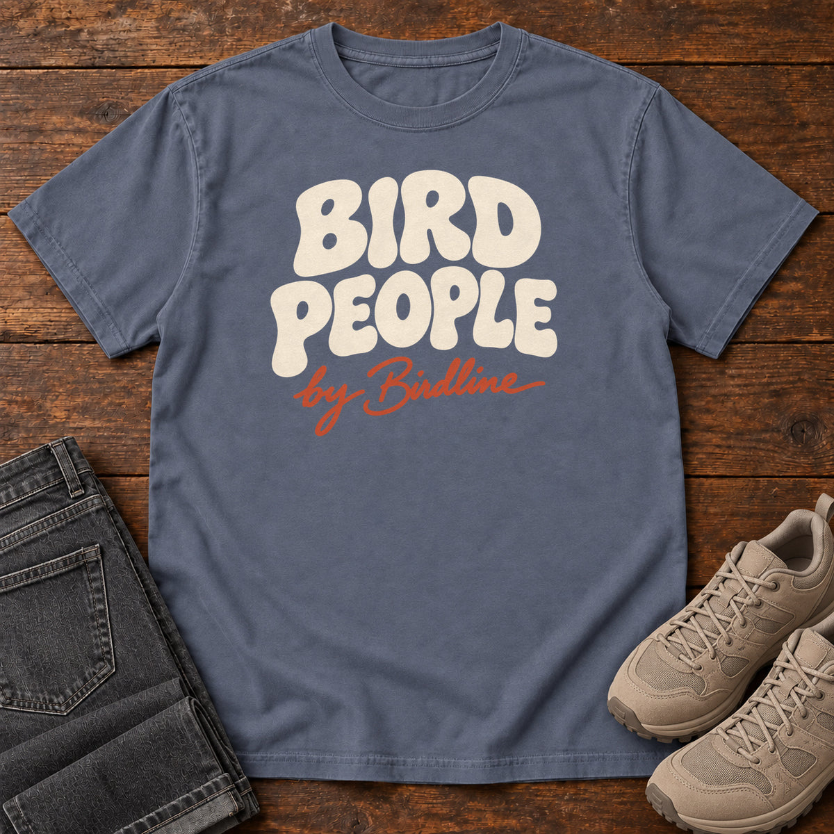 Bird People T-Shirt in Denim