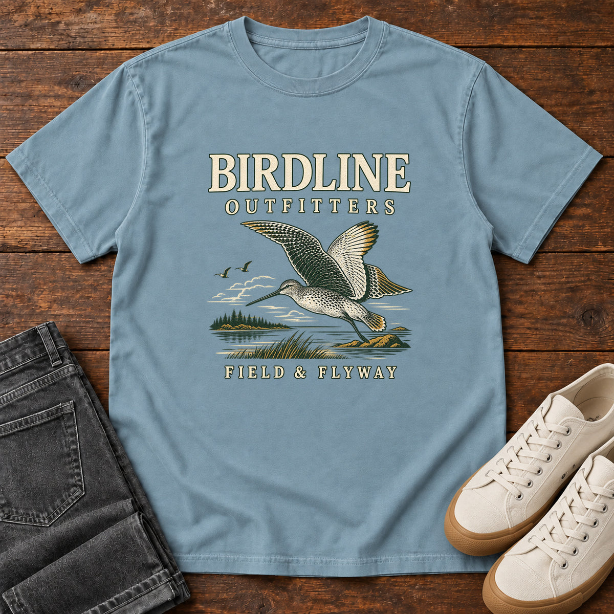 Field & Flyway T-Shirt in Ice Blue