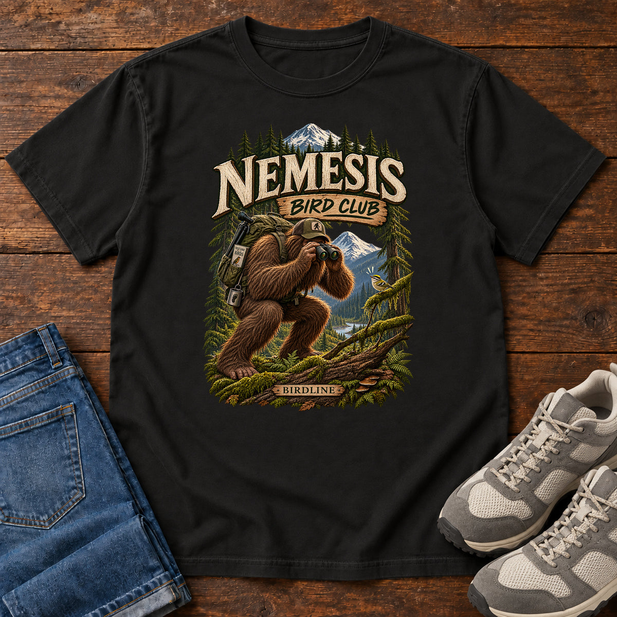 Nemesis Bird Club Bigfoot T-Shirt in Black