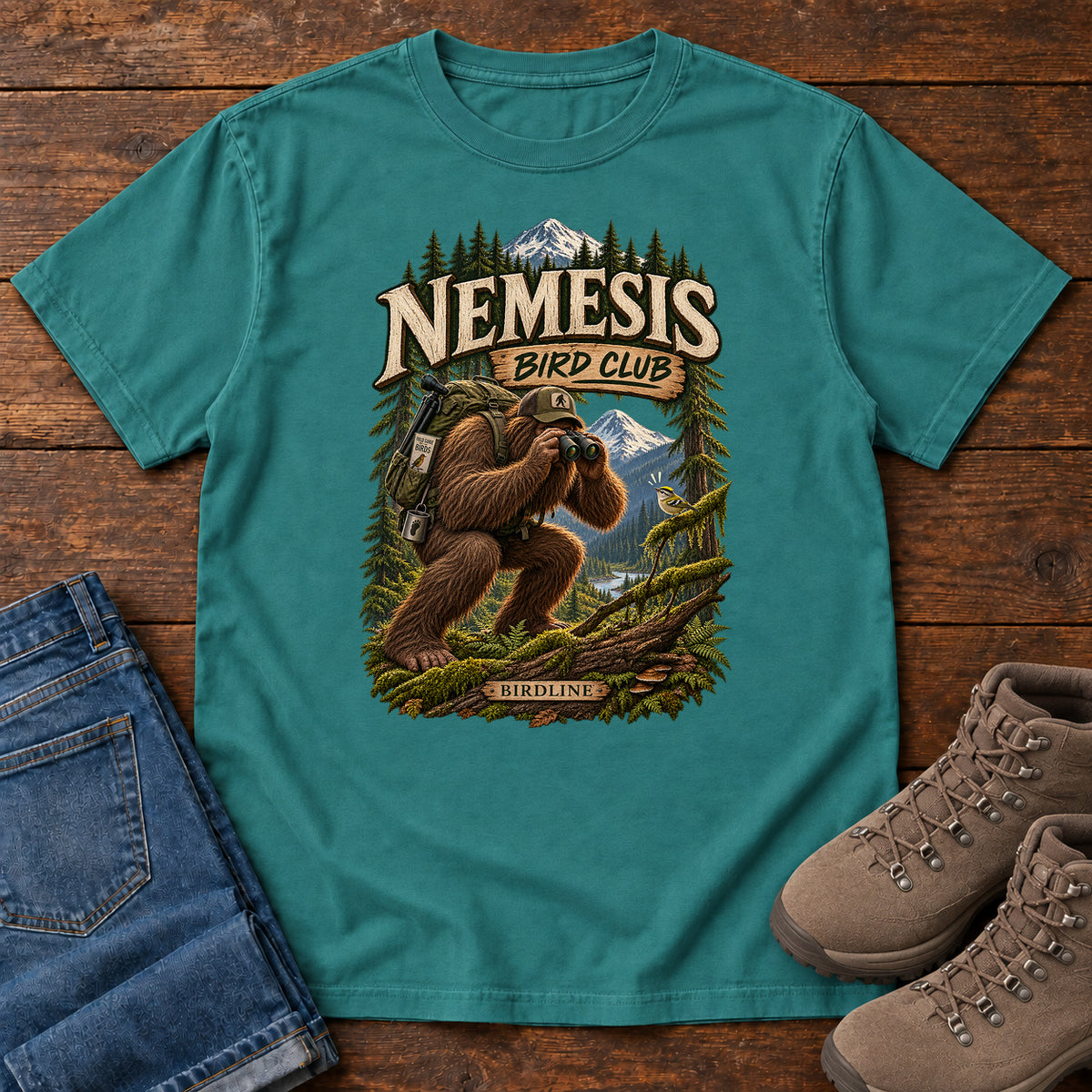 Nemesis Bird Club Bigfoot T-Shirt in Emerald