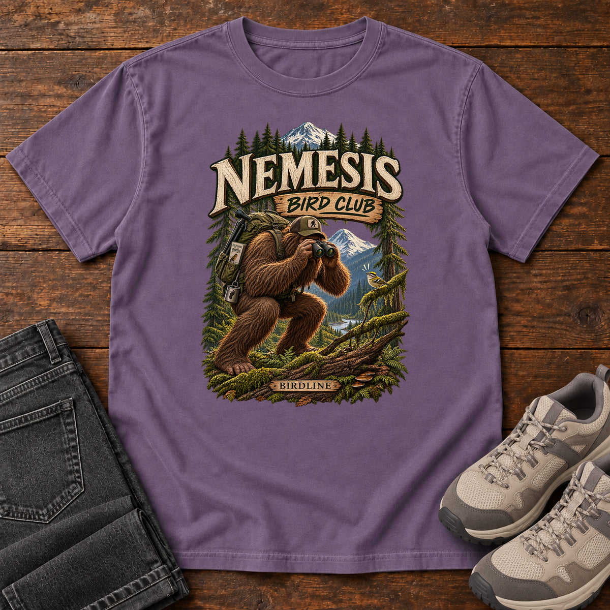 Nemesis Bird Club Bigfoot T-Shirt in Grape