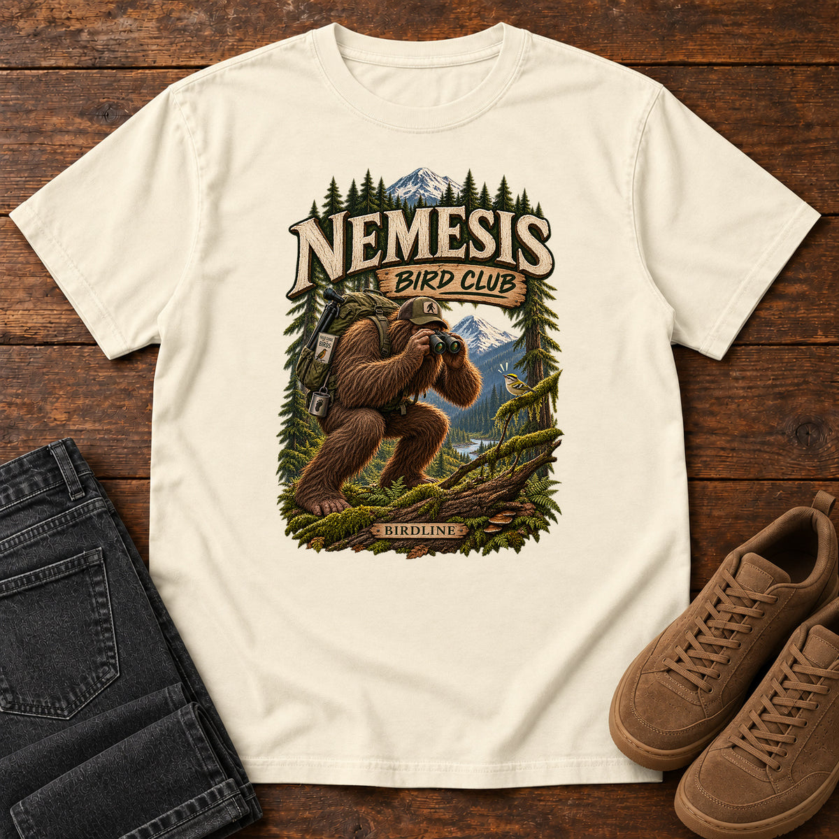Nemesis Bird Club Bigfoot T-Shirt in Ivory
