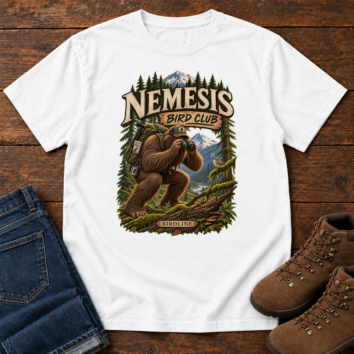 Nemesis Bird Club Bigfoot T-Shirt in White