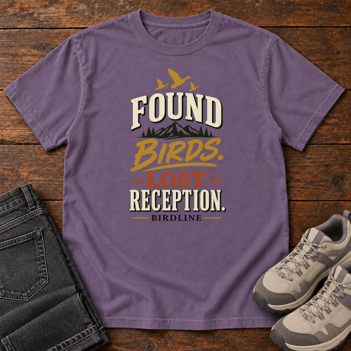 Found Birds Lost Reception T-Shirt in Grape