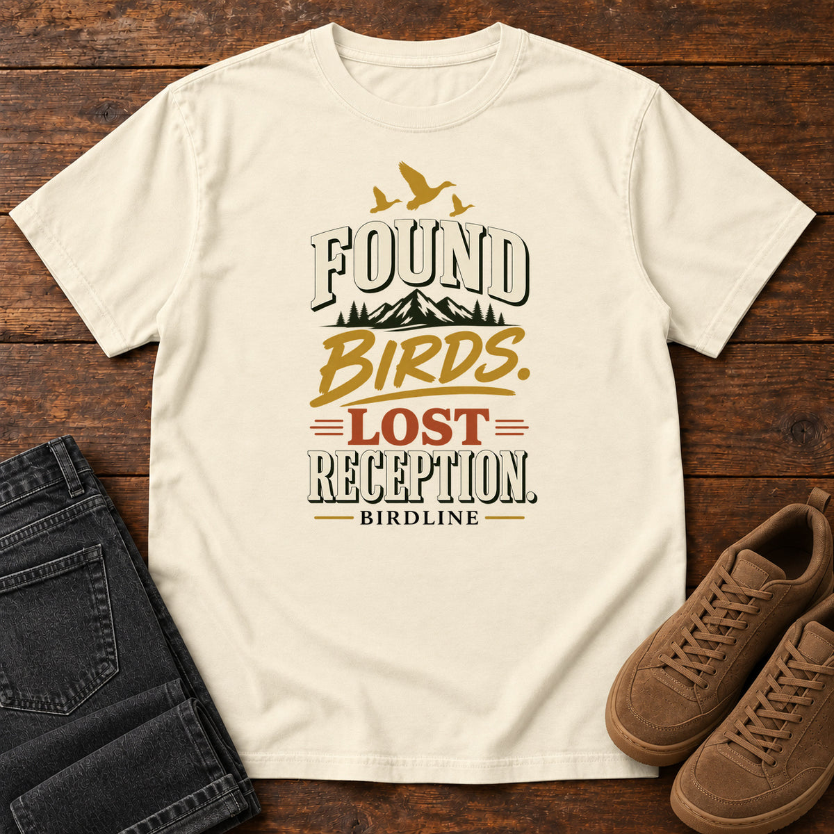 Found Birds Lost Reception T-Shirt in Ivory
