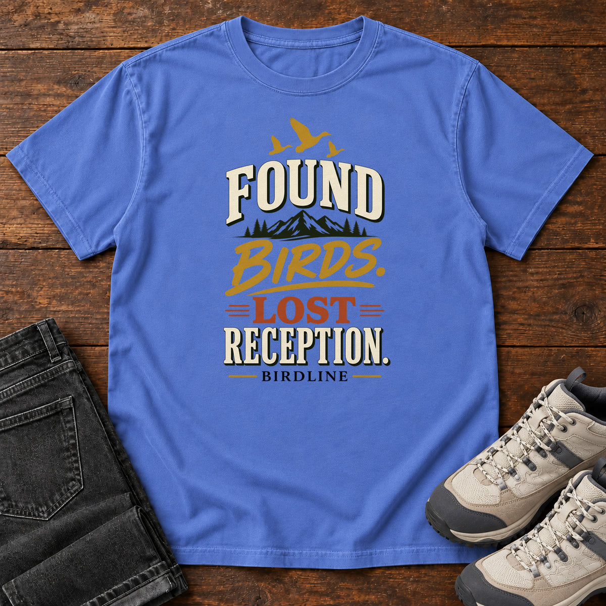 Found Birds Lost Reception T-Shirt in Mystic Blue
