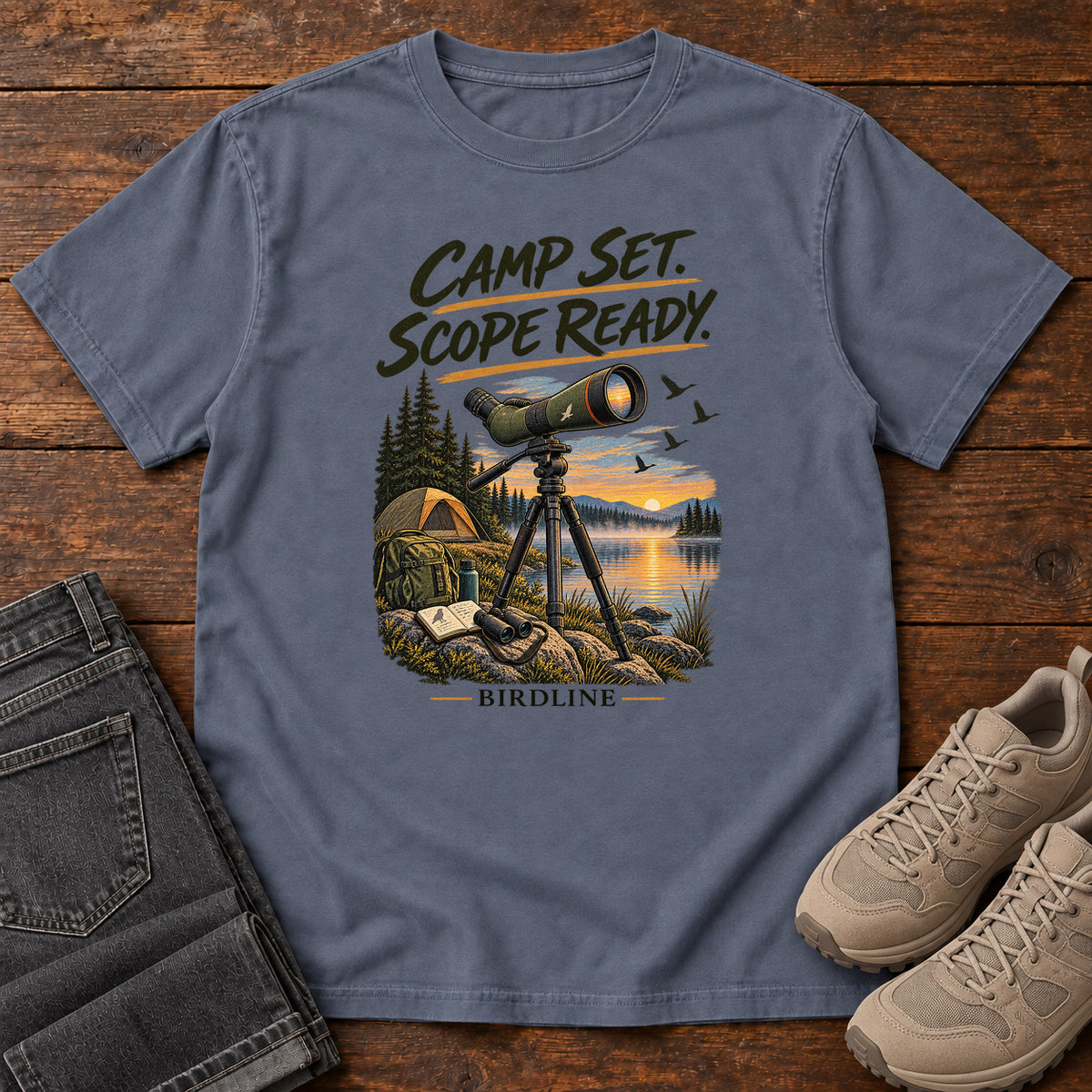 Camp Set Scope Ready T-Shirt in Denim