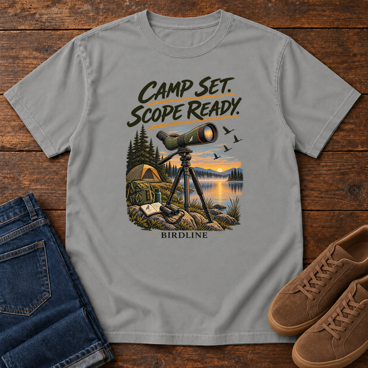 Camp Set Scope Ready T-Shirt in Grey