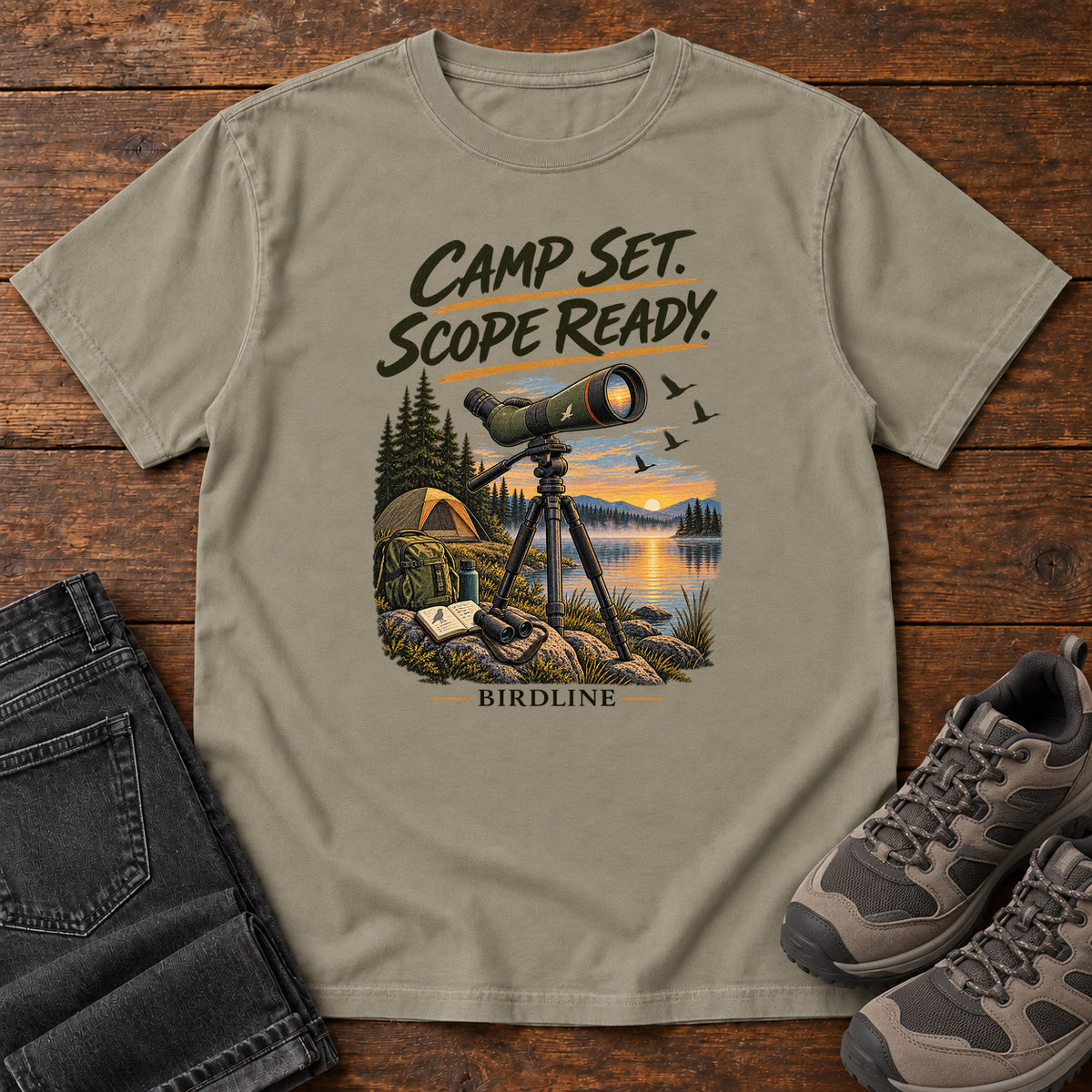 Camp Set Scope Ready T-Shirt in Sandstone