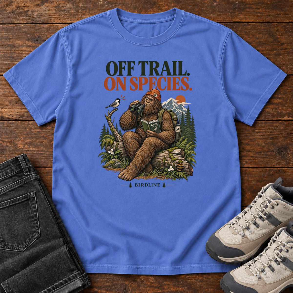Off Trail On Species Bigfoot T-Shirt in Mystic Blue