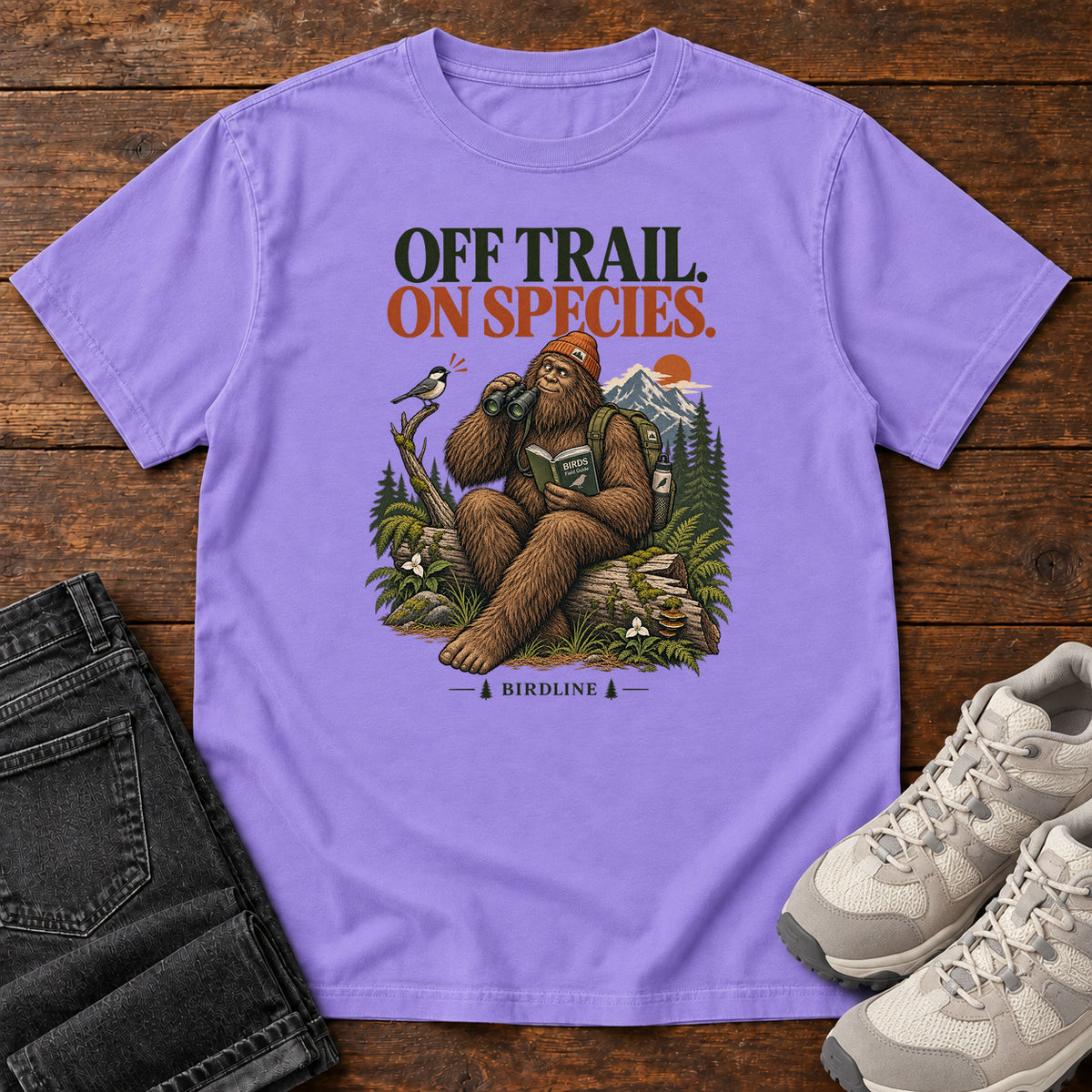 Off Trail On Species Bigfoot T-Shirt in Violet