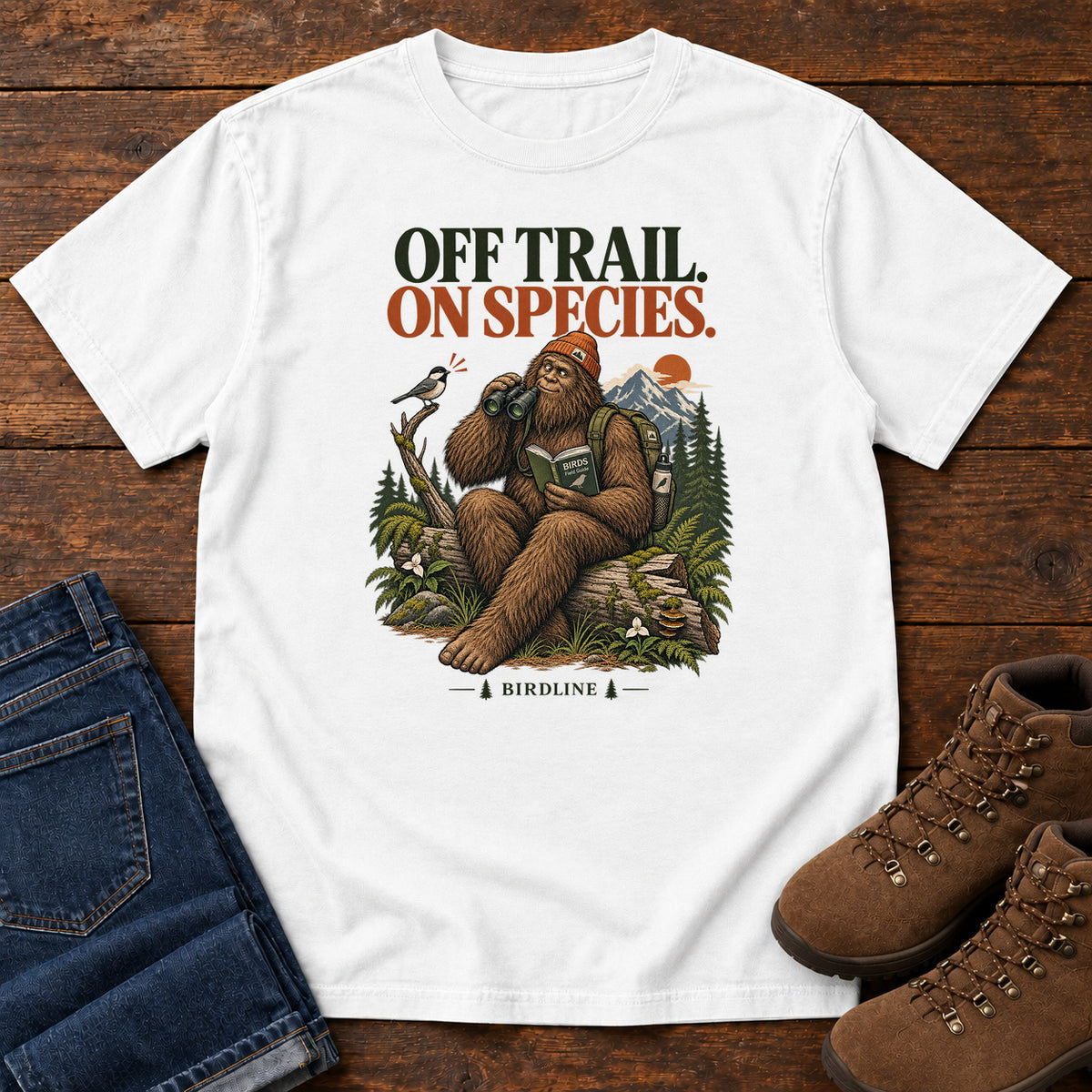 Off Trail On Species Bigfoot T-Shirt in White