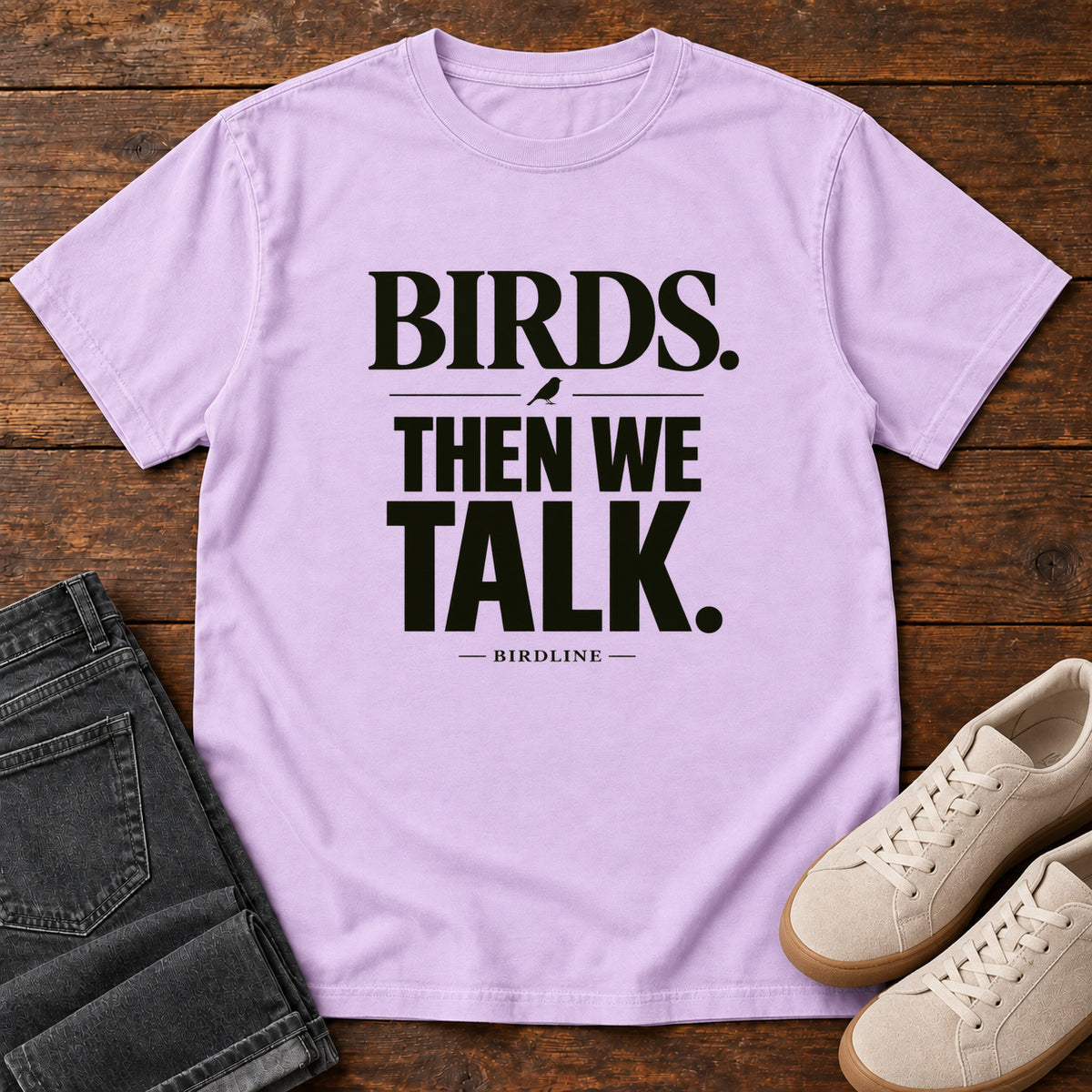 Birds Then We Talk T-Shirt in Orchid