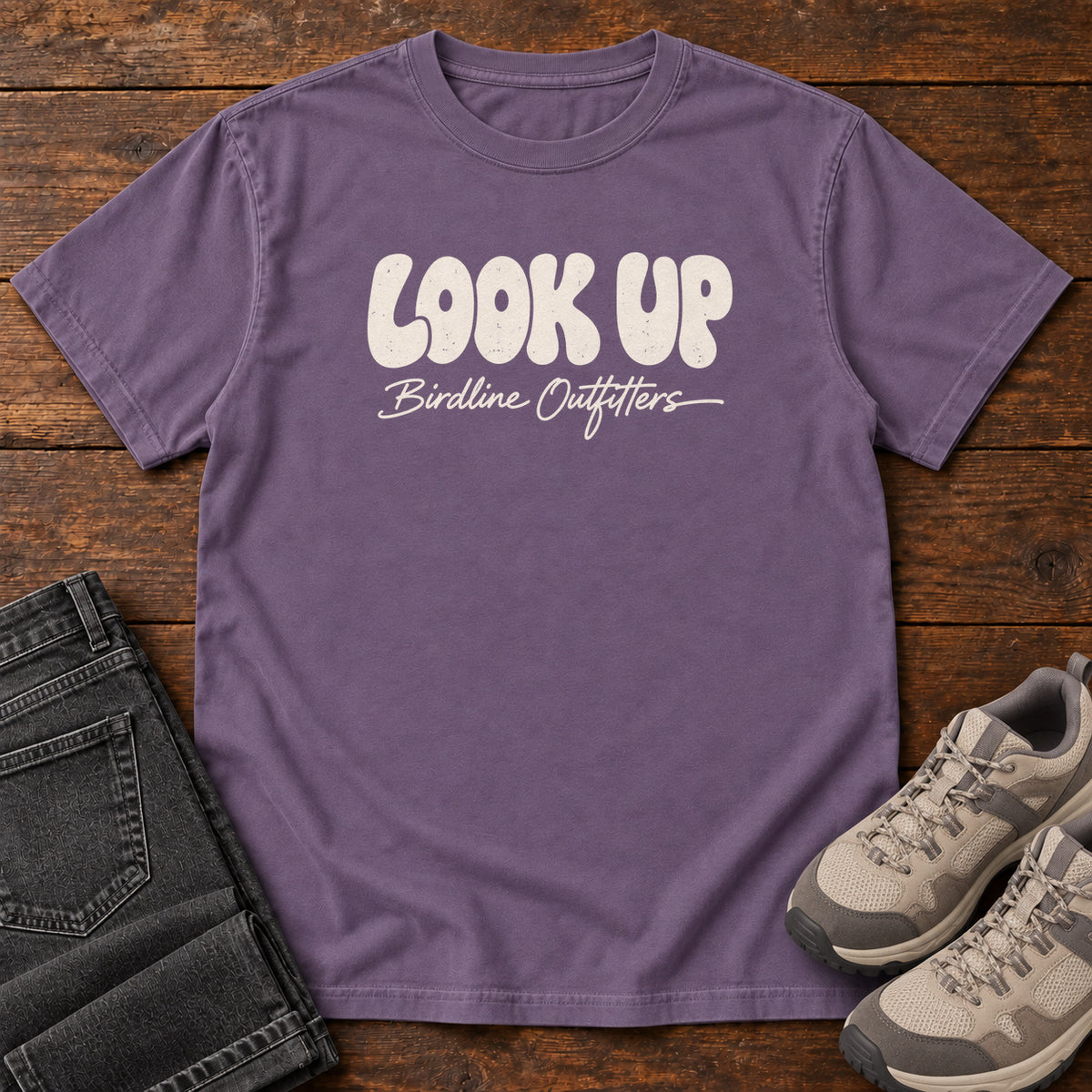 Look Up T-shirt in Grape