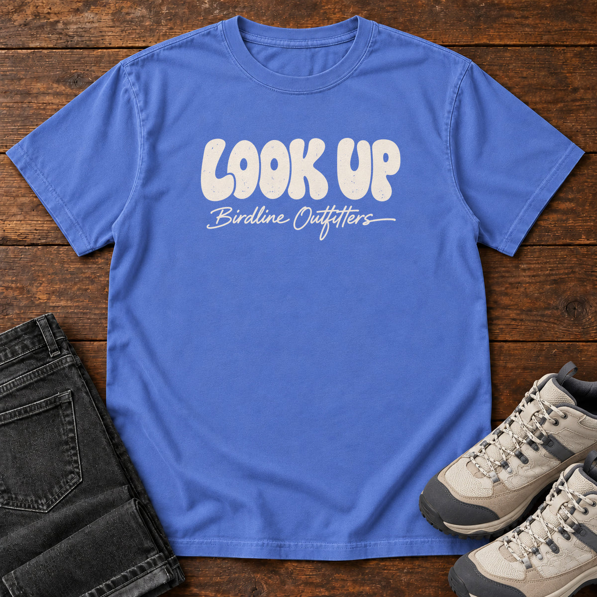 Look Up T-shirt in Mystic Blue