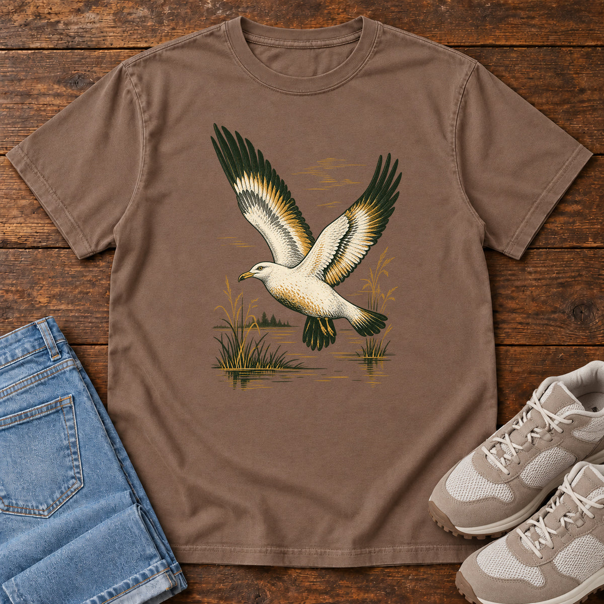 Coastal Gull T-Shirt in Espresso