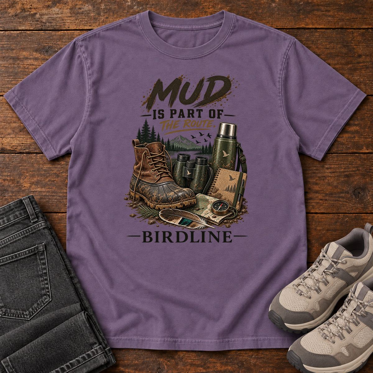 Mud Is Part of the Route Boots T-Shirt in Grape