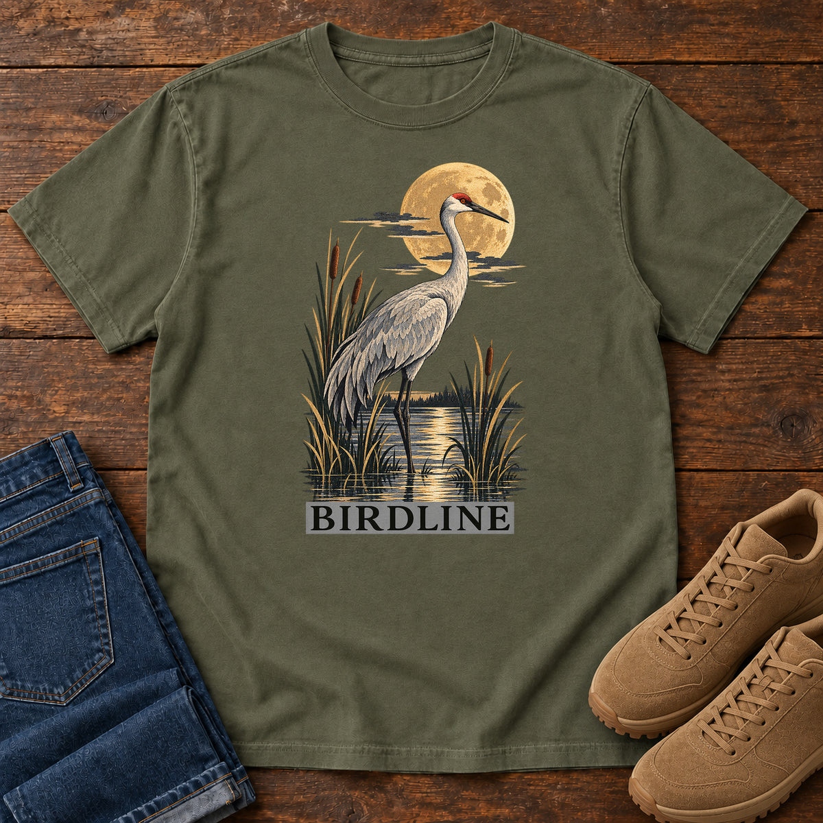 Heron Moonlight Marsh T-Shirt in Sage