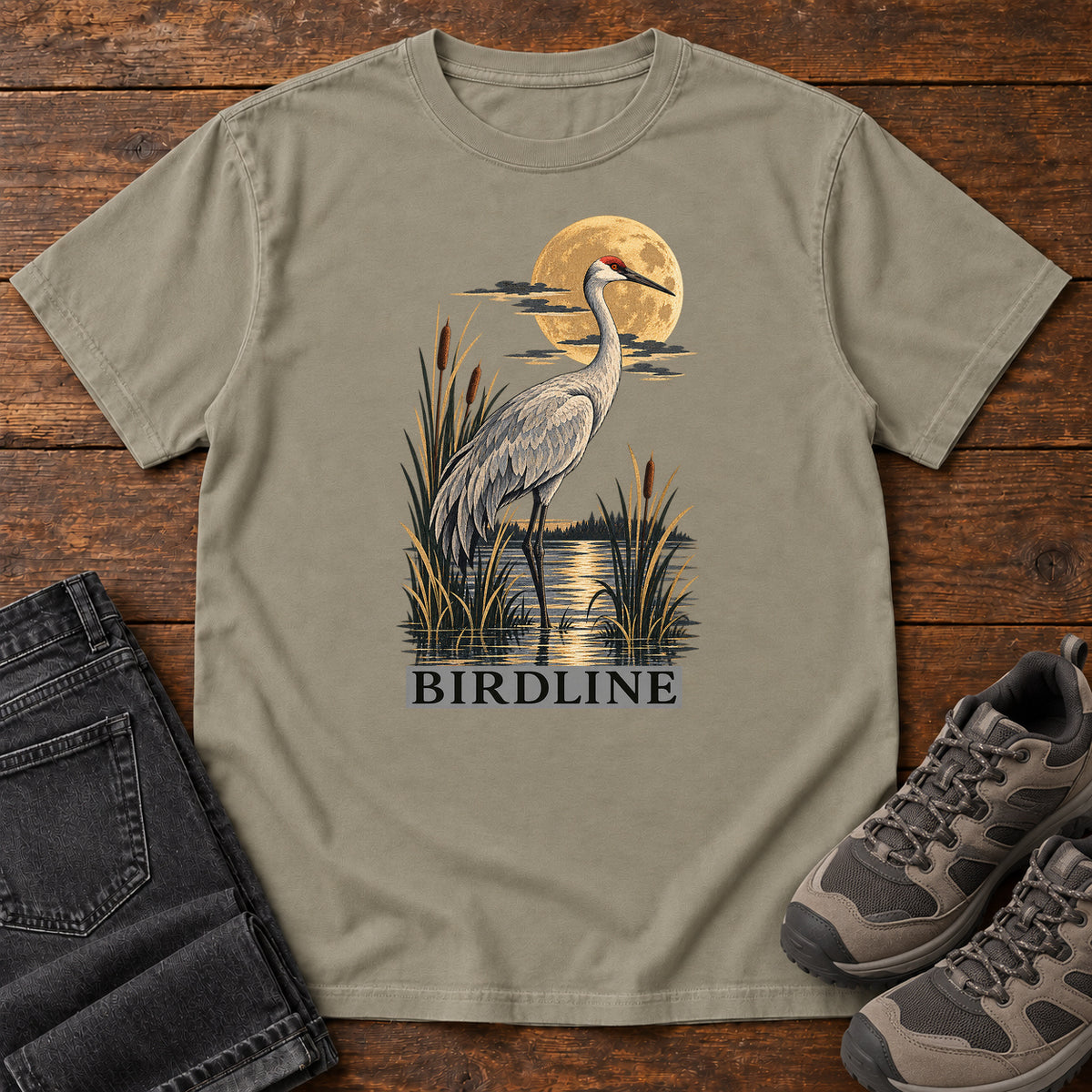 Heron Moonlight Marsh T-Shirt in Sandstone