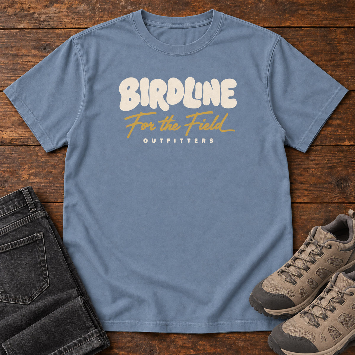 For the Field T-Shirt in Blue Jean